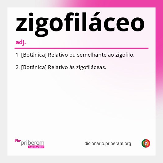 Significado de zigofiláceo