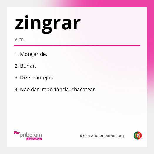 Significado de zingrar