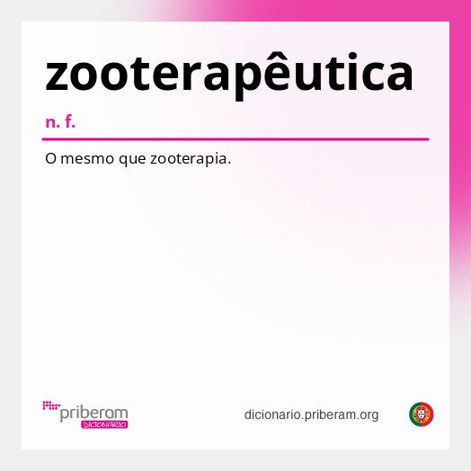 Significado de zooterapêutica