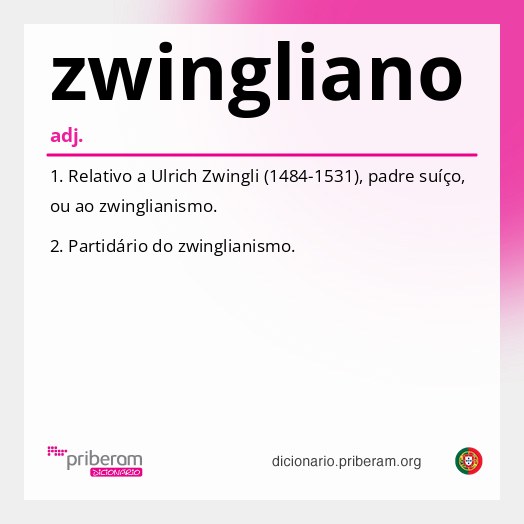 Significado de zwingliano