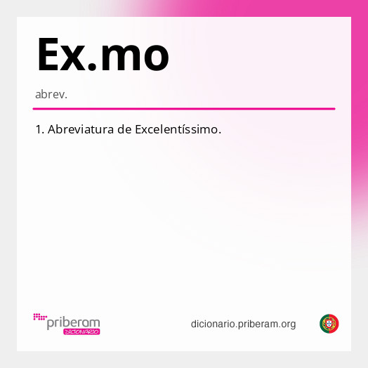 Significado de Ex.mo