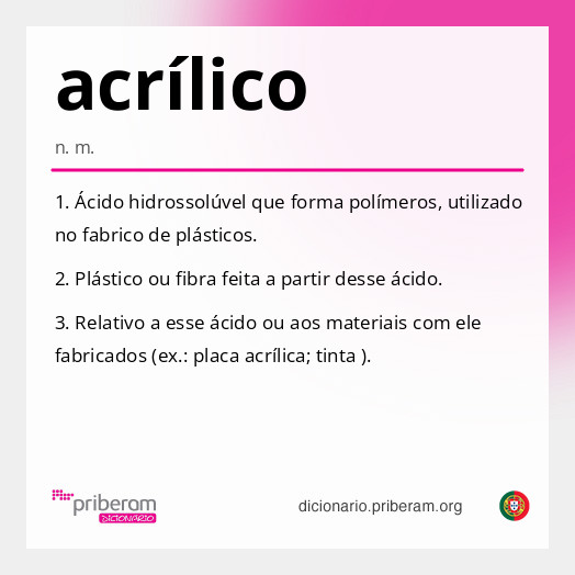 
   Significado de acrílico
