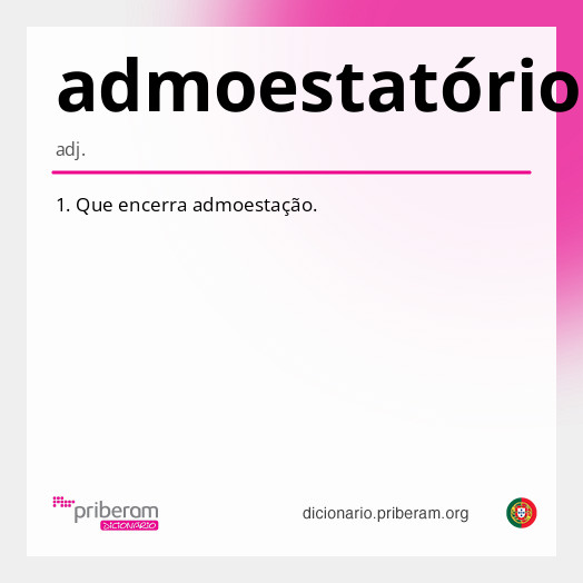 Significado de admoestatório
