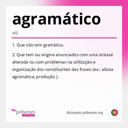 Significado de agramático