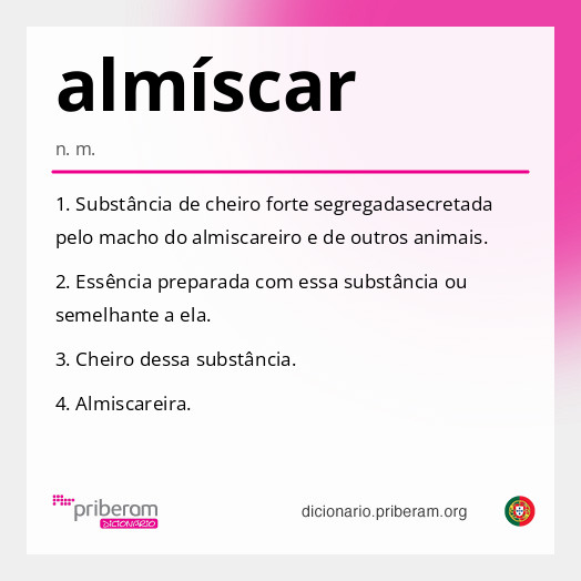 
   Significado de almíscar