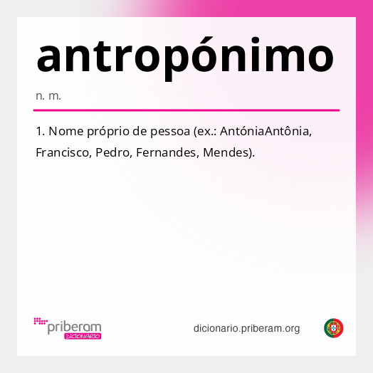 
   Significado de antropónimo