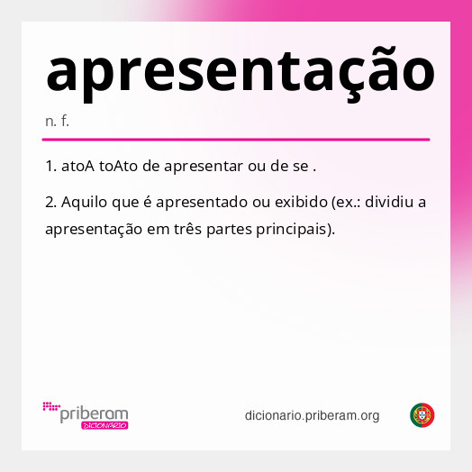 
   Significado de apresentação