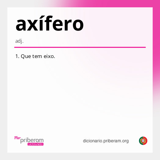 Significado de axífero