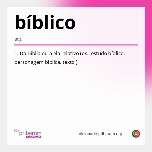 
   Significado de bíblico