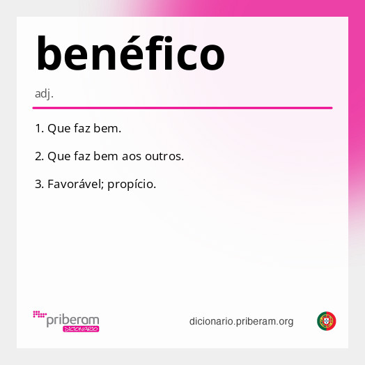 
   Significado de benéfico