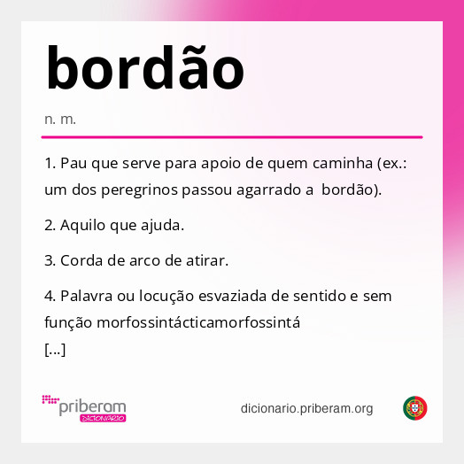 
   Significado de bordão
