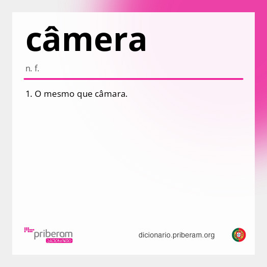 Significado de câmera
