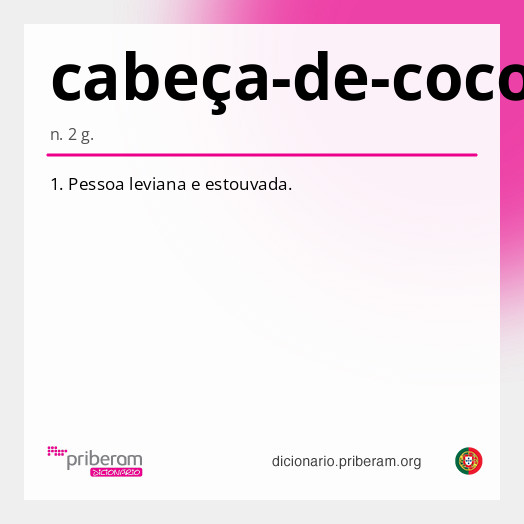 
   Significado de cabeça-de-coco