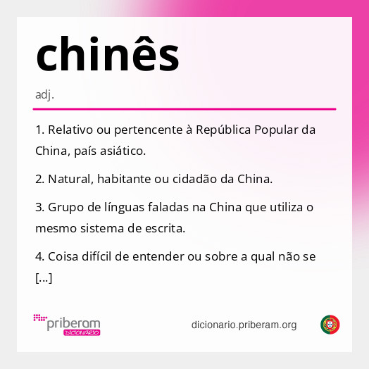 
   Significado de chinês