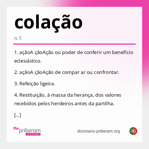 
   Significado de colação