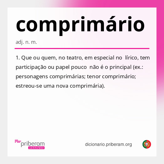 
   Significado de comprimário
