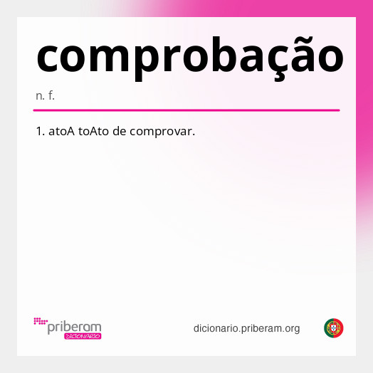 
   Significado de comprobação