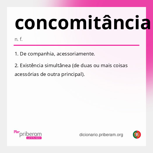 
   Significado de concomitância