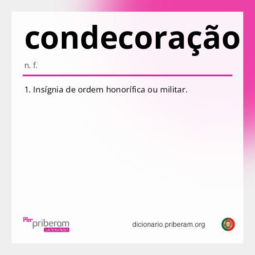 
   Significado de condecoração