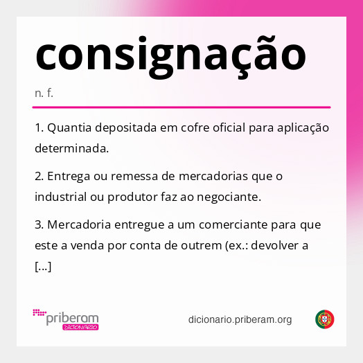 
   Significado de consignação