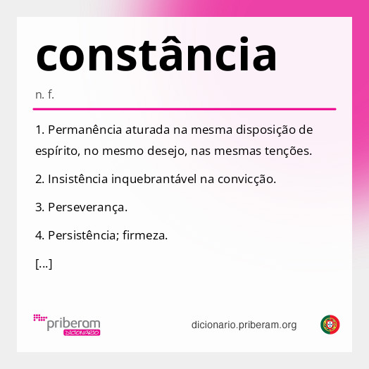 
   Significado de constância