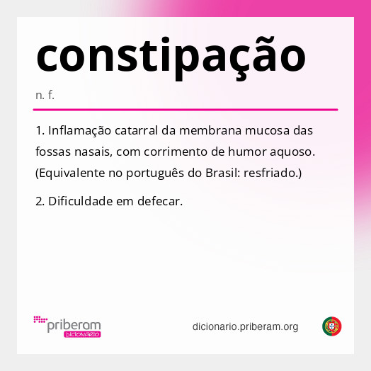 
   Significado de constipação