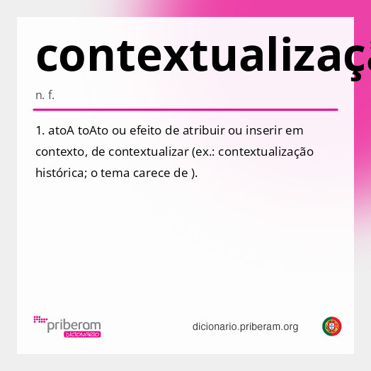 
   Significado de contextualização