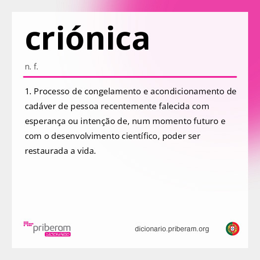 
   Significado de criónica