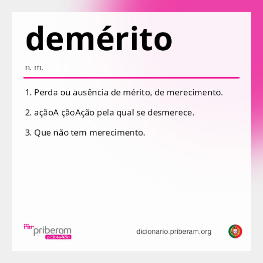 
   Significado de demérito