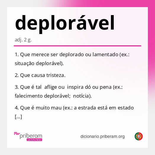
   Significado de deplorável