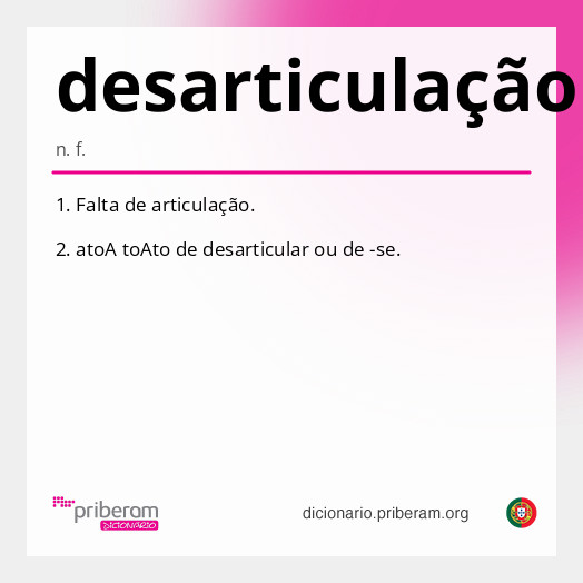 Significado de desarticulação