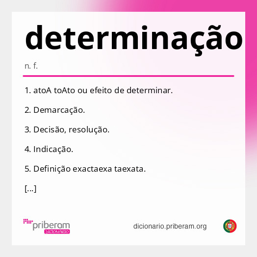 
   Significado de determinação