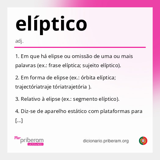 
   Significado de elíptico