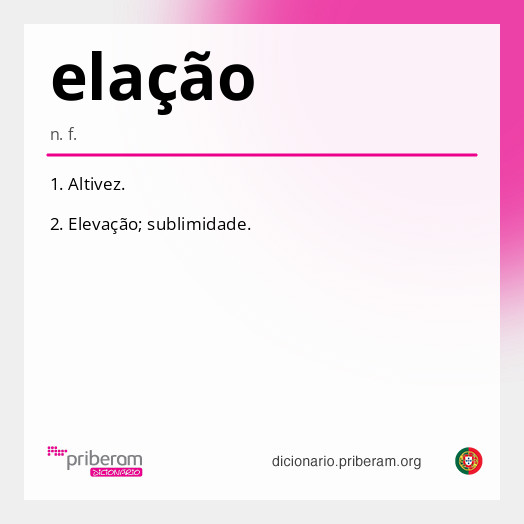 
   Significado de elação