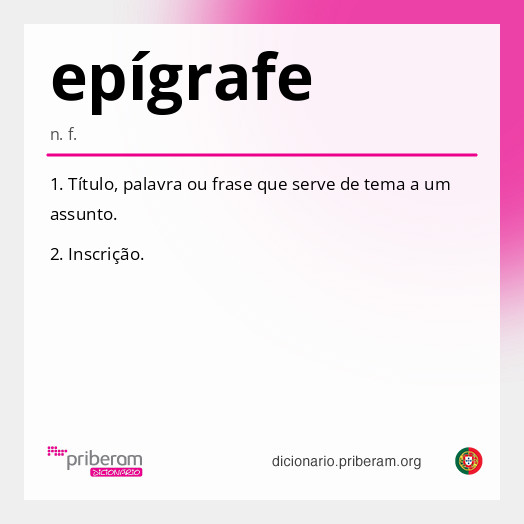 
   Significado de epígrafe
