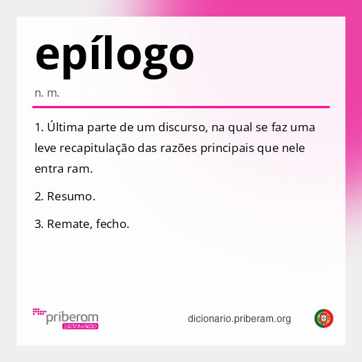 
   Significado de epílogo