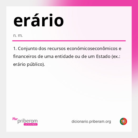 
   Significado de erário