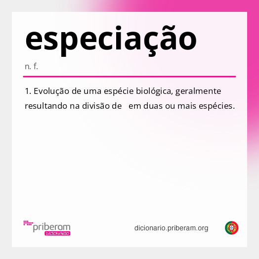 
   Significado de especiação
