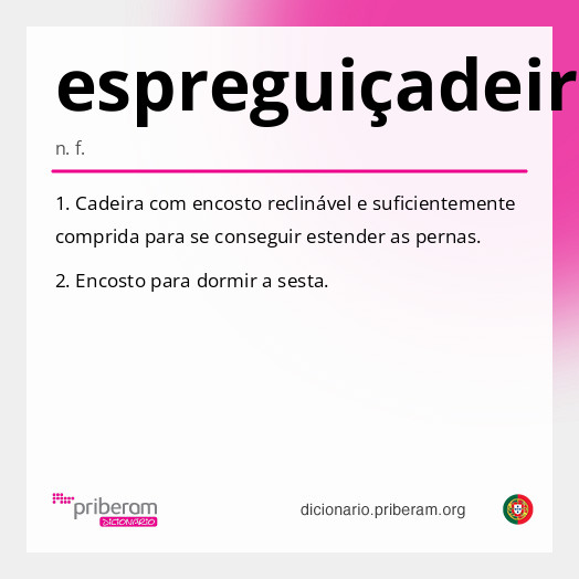 
   Significado de espreguiçadeira