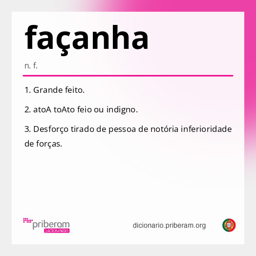 
   Significado de façanha