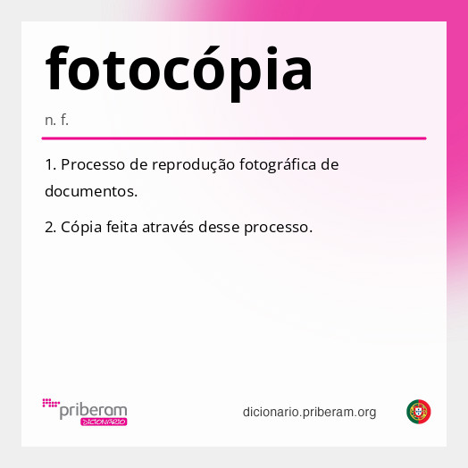 
   Significado de fotocópia
