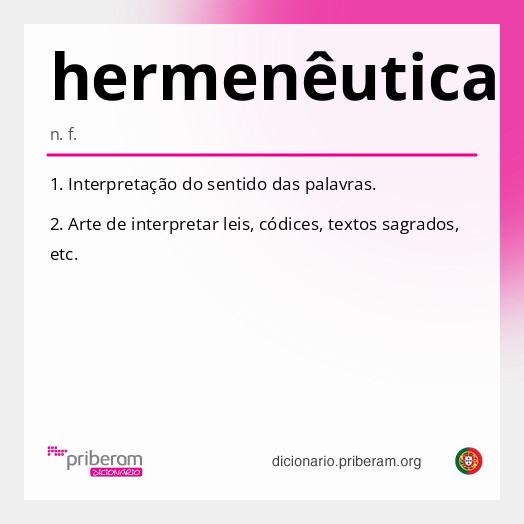 
   Significado de hermenêutica