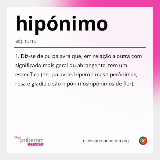 
   Significado de hipónimo