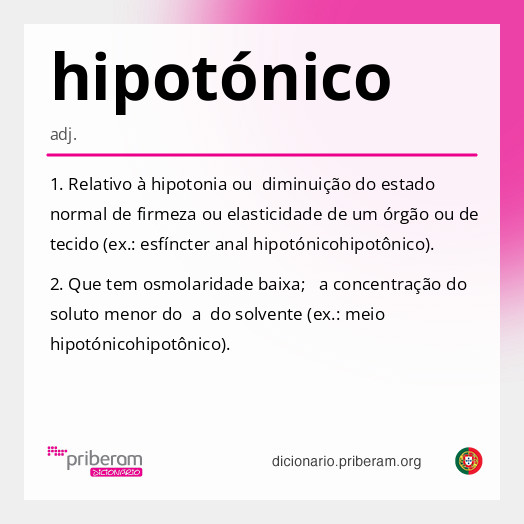
   Significado de hipotónico