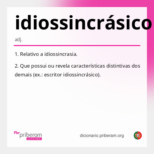 
   Significado de idiossincrásico