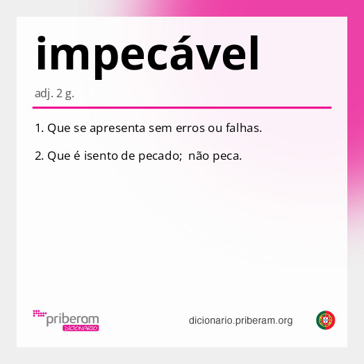 
   Significado de impecável