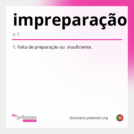 Significado de impreparação