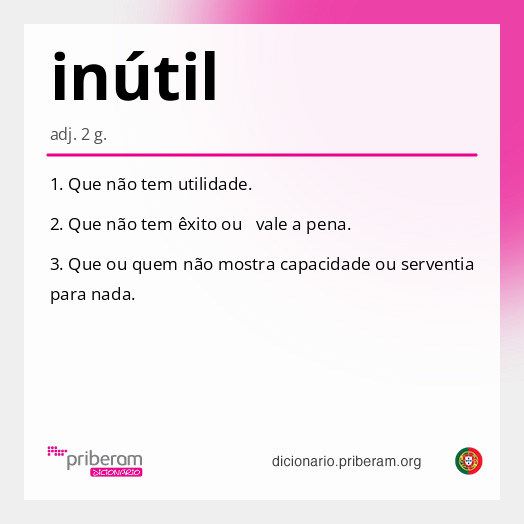 
   Significado de inútil