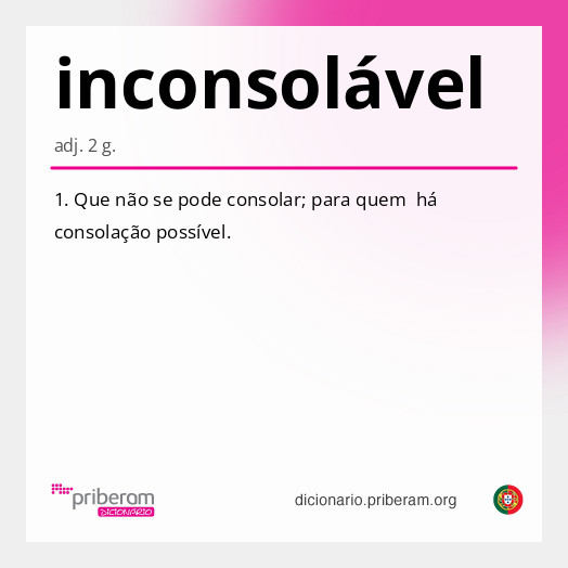 
   Significado de inconsolável