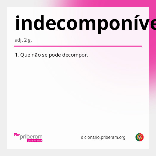 Significado de indecomponível